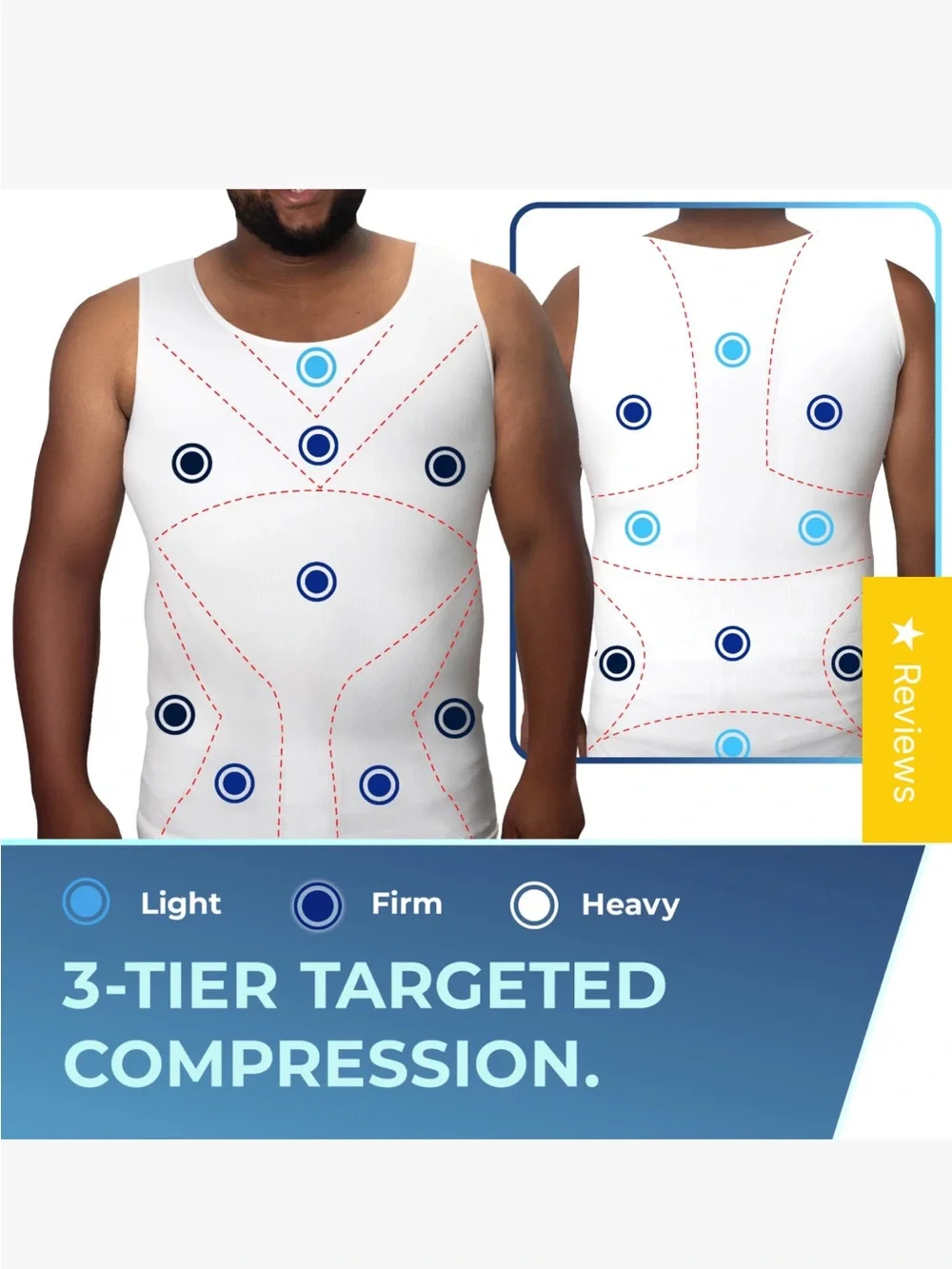 Qore Logiq Men's Compression White Tank Undershirt - XL Stretch Fit